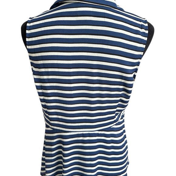 CAbi Chevron Floral Sleeveless Zip Blouse Small #6318 - Picture 4 of 6